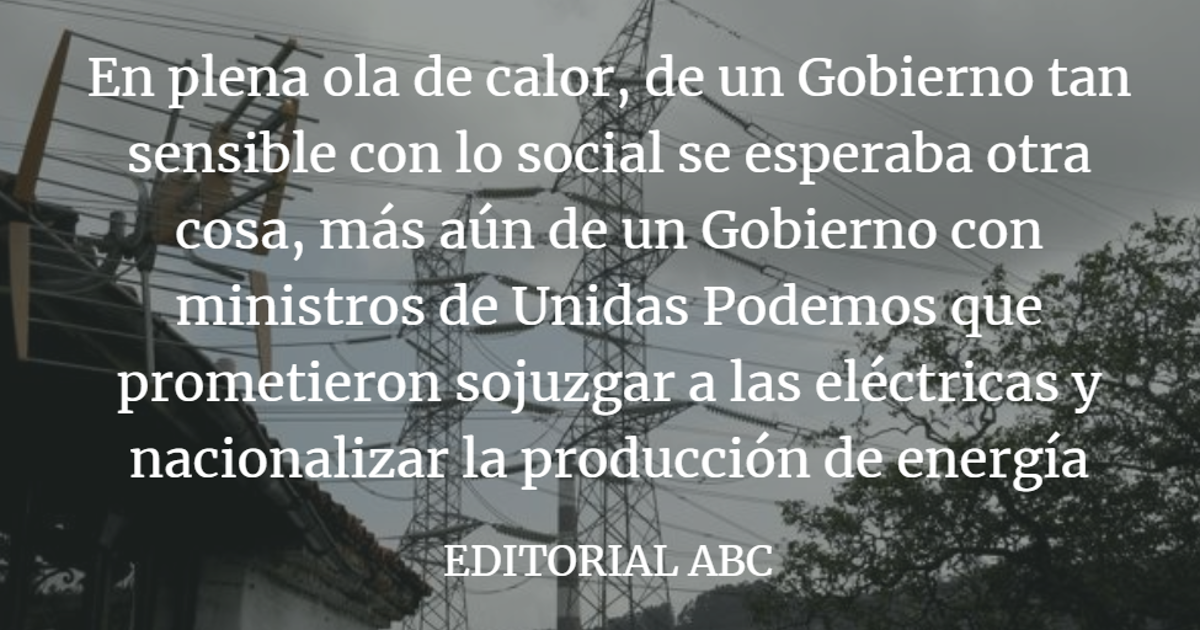 Editorial ABC: La luz apaga a Sánchez