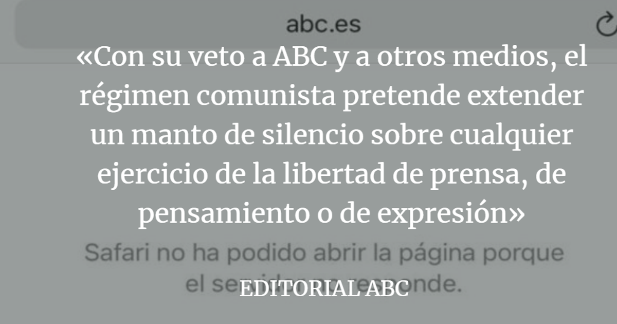 Editorial ABC: China, la censura que no cesa