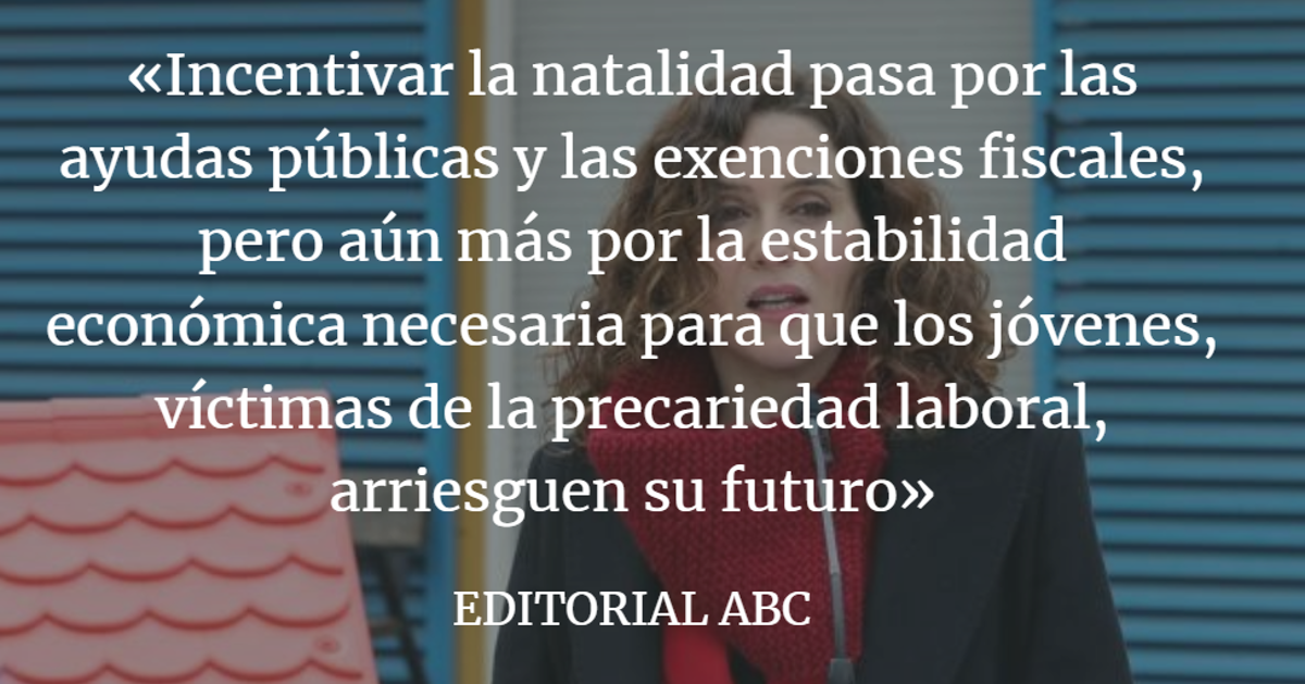 Editorial ABC: La natalidad como prioridad nacional