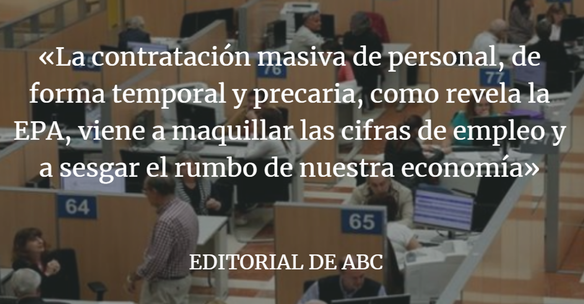 Editorial ABC: El empleo público maquilla y lastra la recuperación