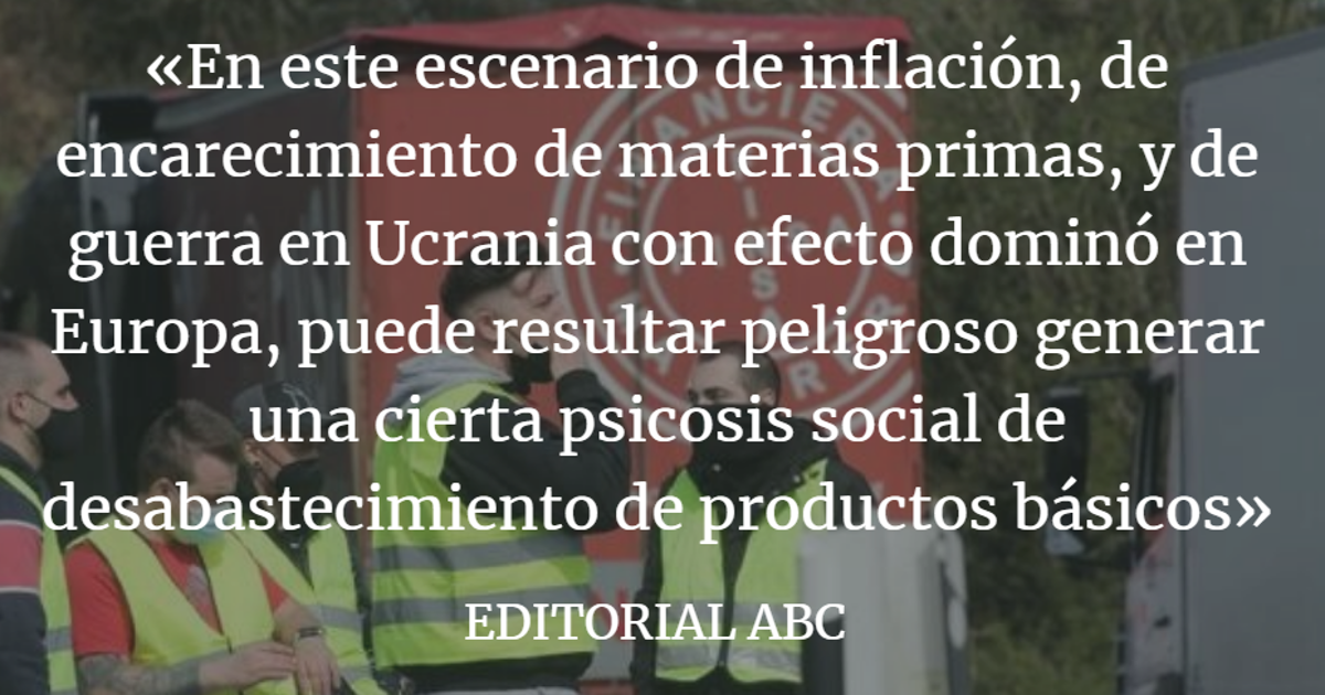 Editorial ABC: Contra la psicosis social por el desabastecimiento