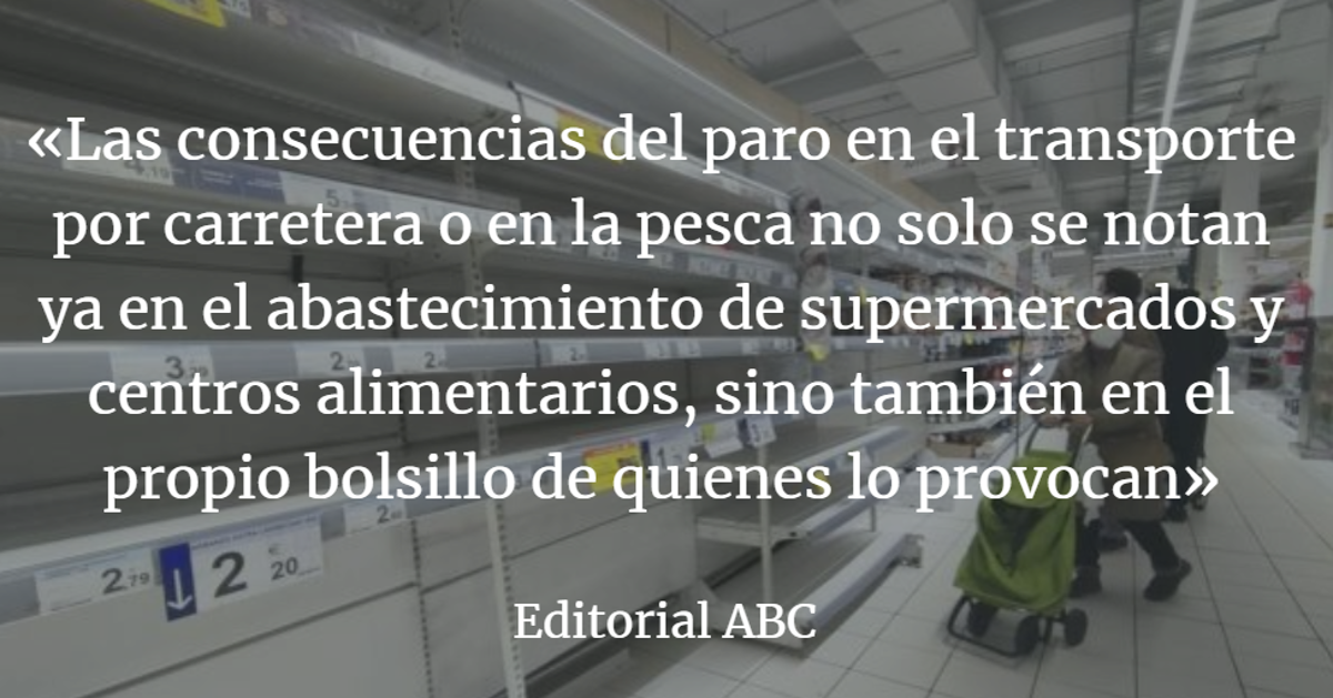 Editorial ABC: Los paros y la inacción del Gobierno castigan a todos