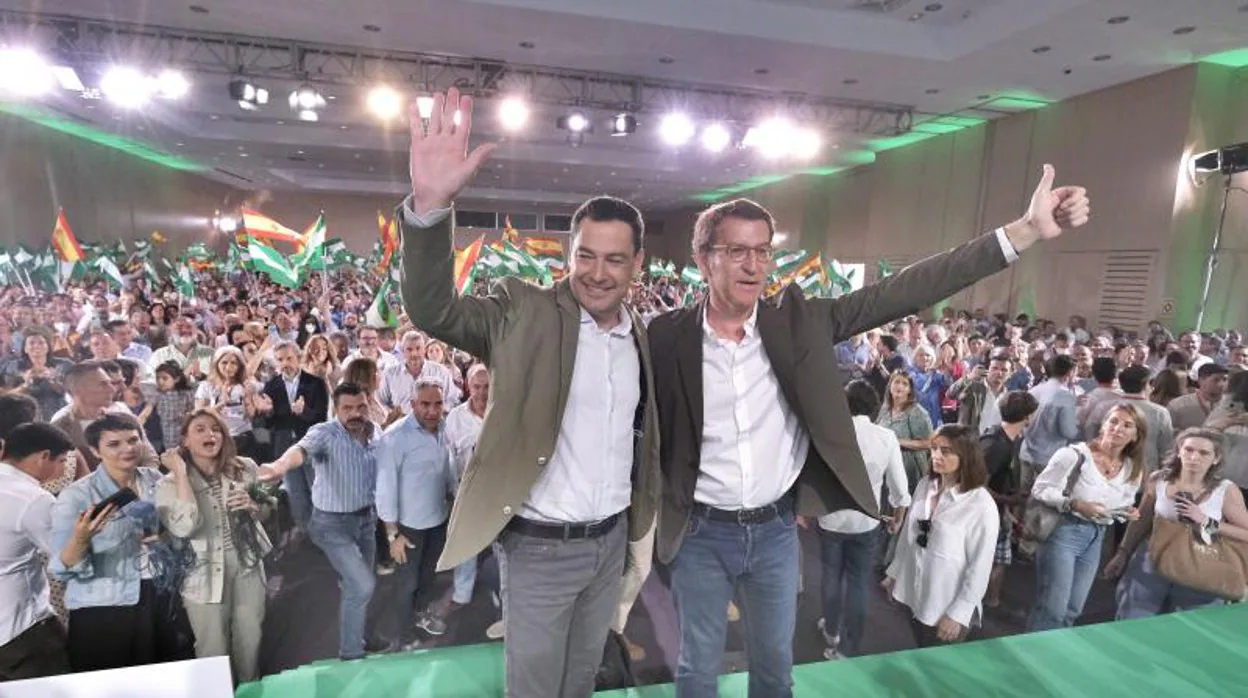 Acto electoral del PP en Sevilla con Alberto Nuñez Feijo y Juanma Moreno