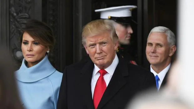 Donald y Melania Trump, durante la toma de posesión