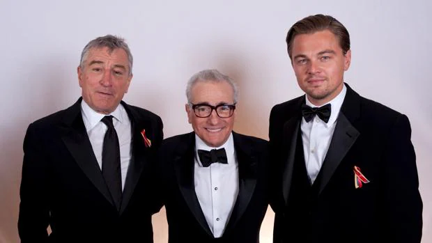 Robert De Niro, Martin Scorsese y Leonardo Di Caprio en una imagen de archivo