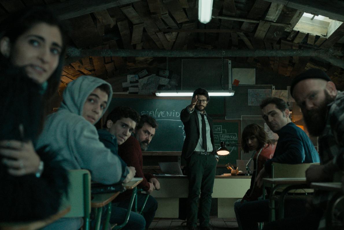 Una escena de la serie «La casa de papel» durante su capítulo piloto