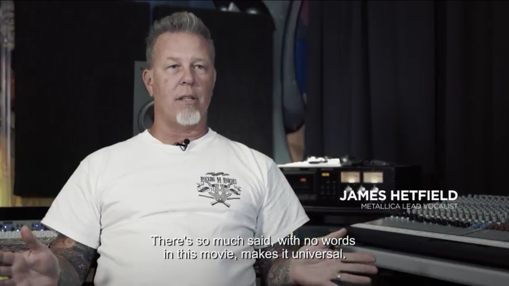 James Hetfield, vocalista de Metallica, durante el documental