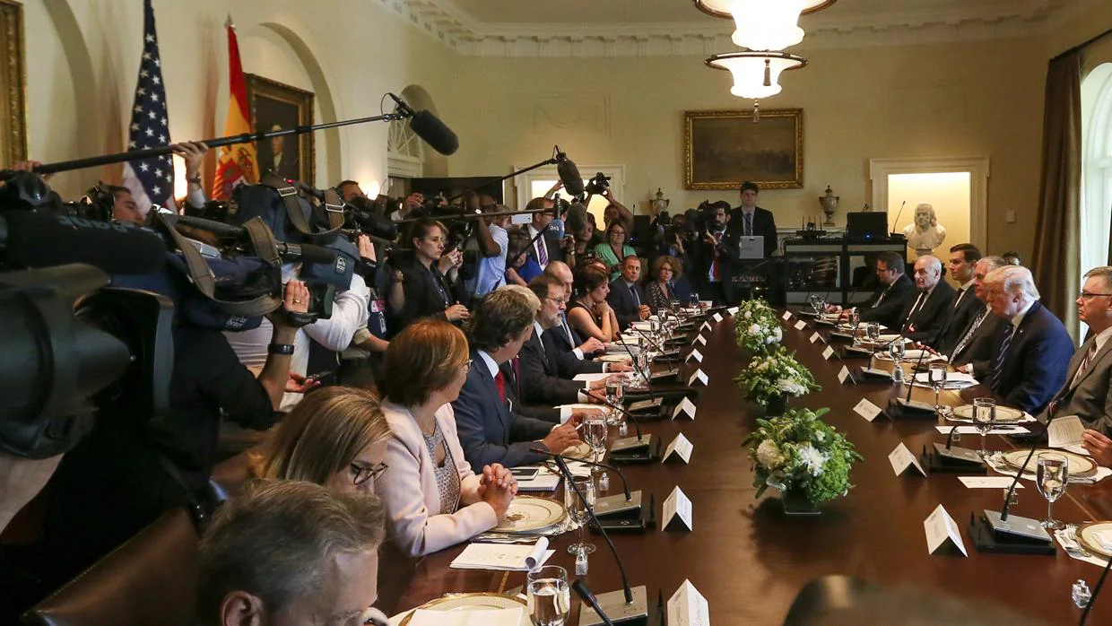 El presidente del Gobierno, Mariano Rajoy y y el presidente de Estados Unidos, Donald Trump, durante la reunión mantenida el martes 26 de septiembre en la Casa Blanca