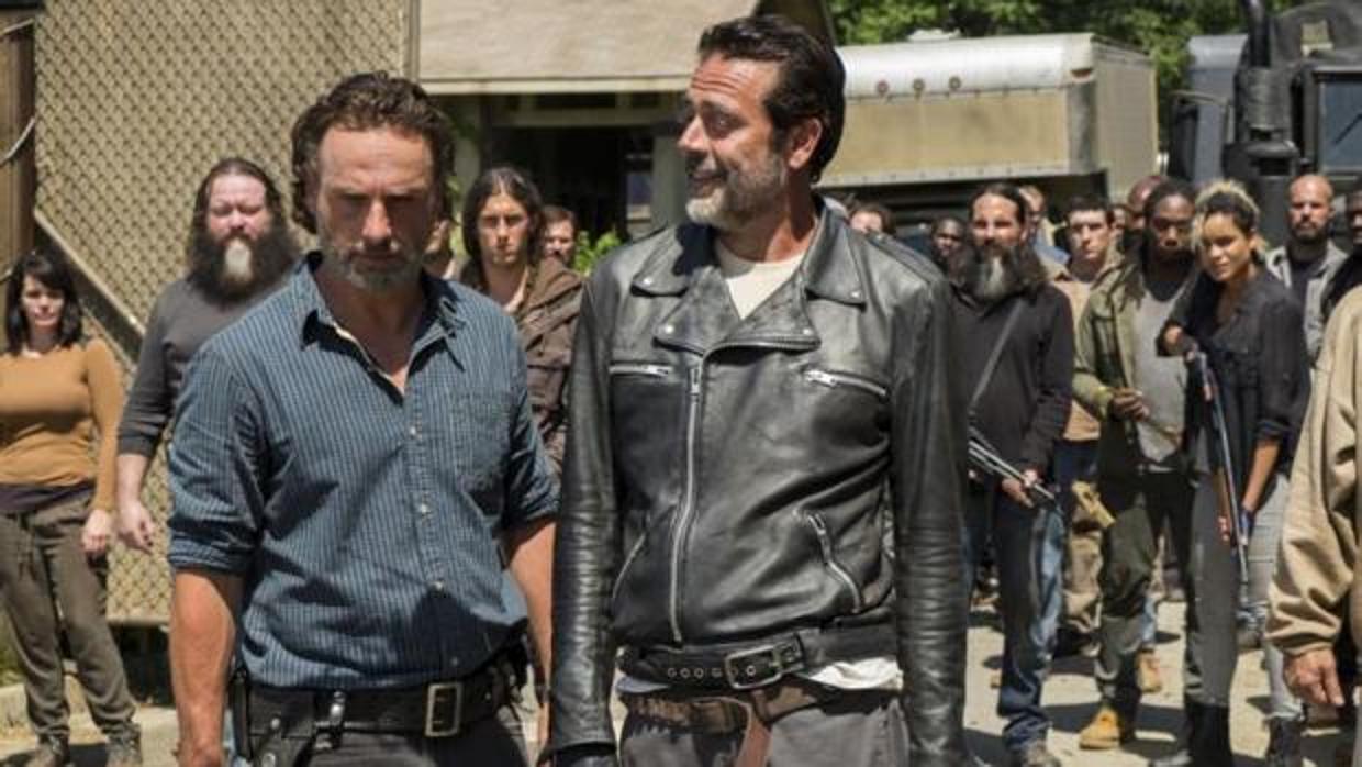 Rick y Negan durante una escena de «The Walking Dead»