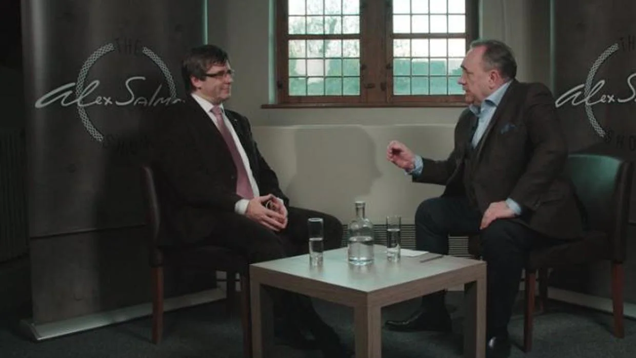 Puigdemont y Salmond, durante su entrevista el pasado mes