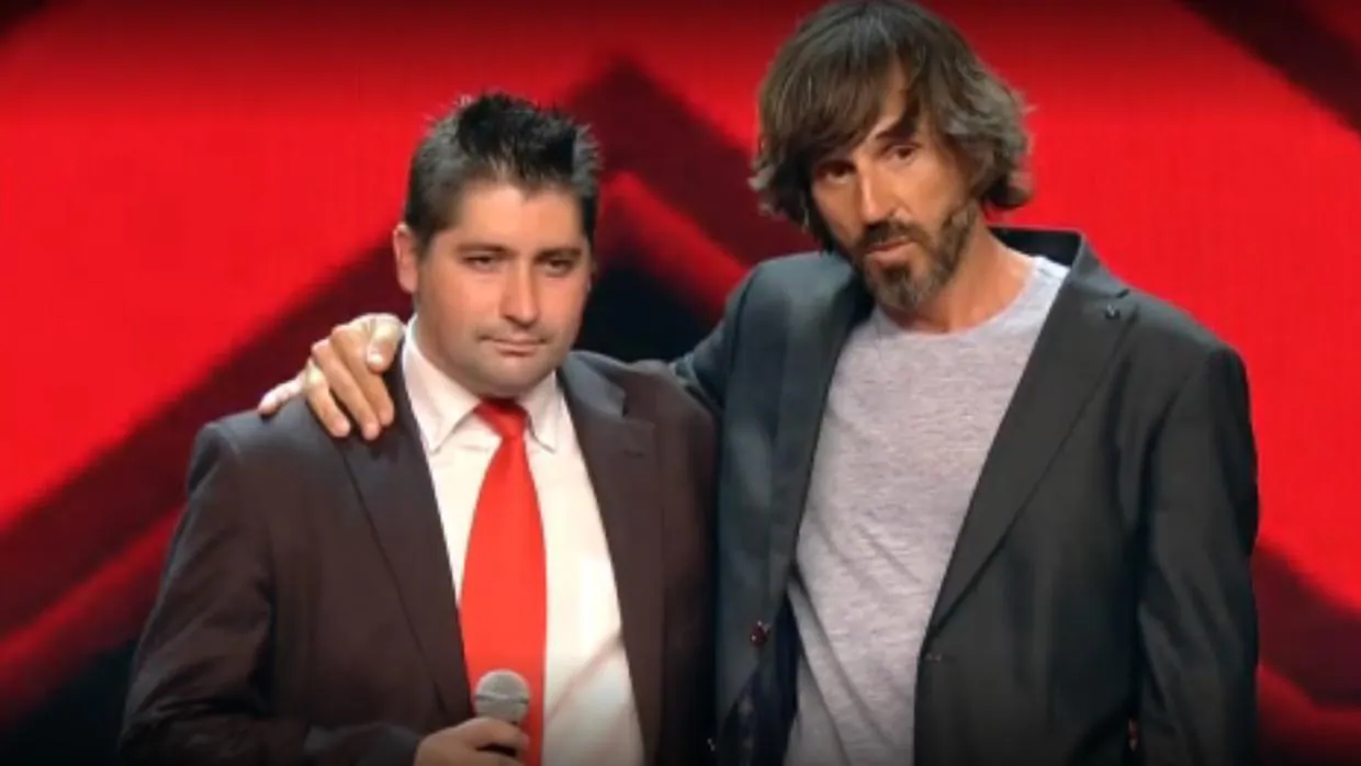 Jordi Giménez, aspirante de Got Talent, junto a Santi Millán durante su valoración