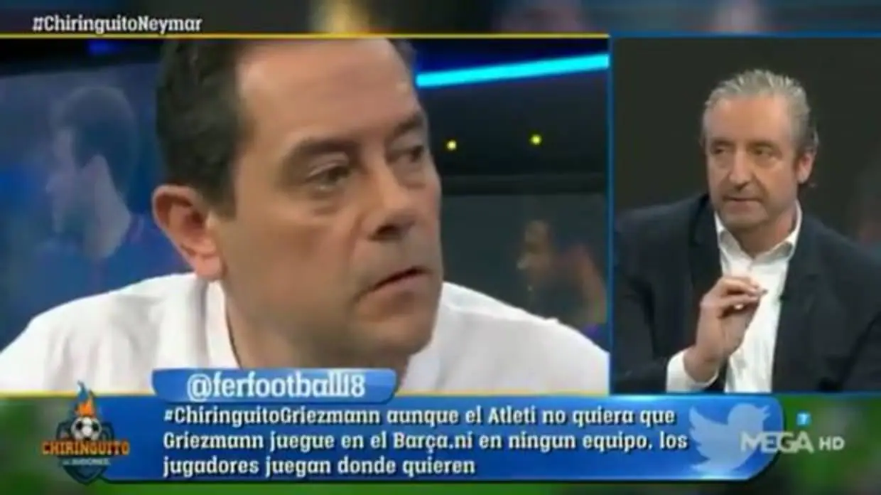 Momento del enfrentamiento de Tomás Roncero con Josep Pedrerol en «El chiringuito»