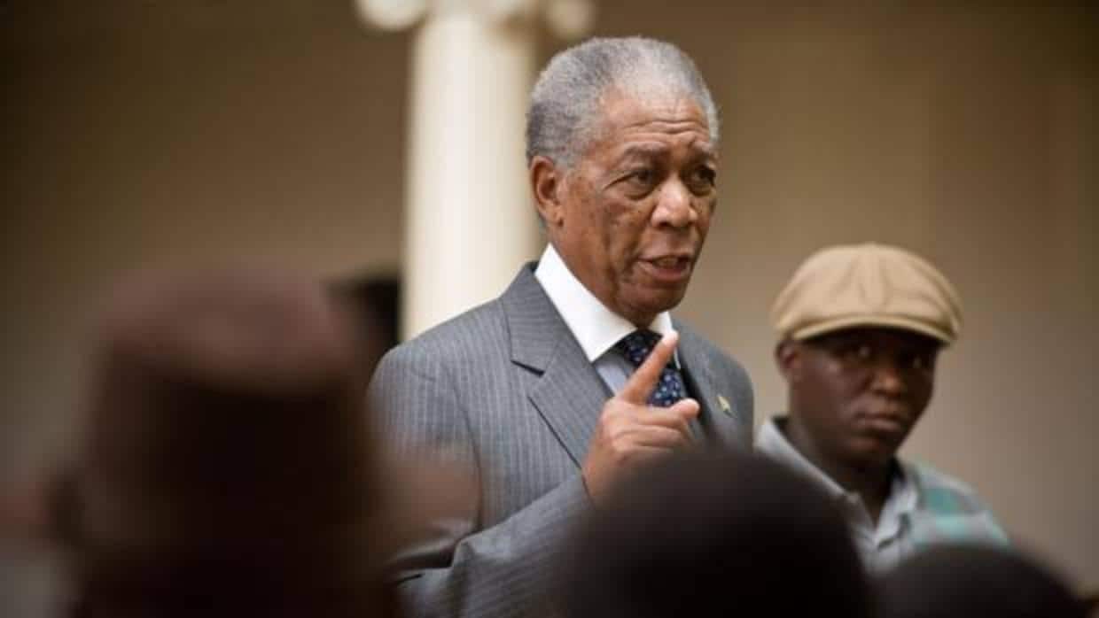 Morgan Freeman, caracterizado como Nelson Mandela en «Invictus»
