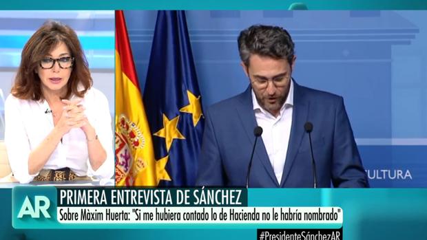 Ana Rosa estalla contra Pedro Sánchez: «Fue muy duro con Màxim Huerta»