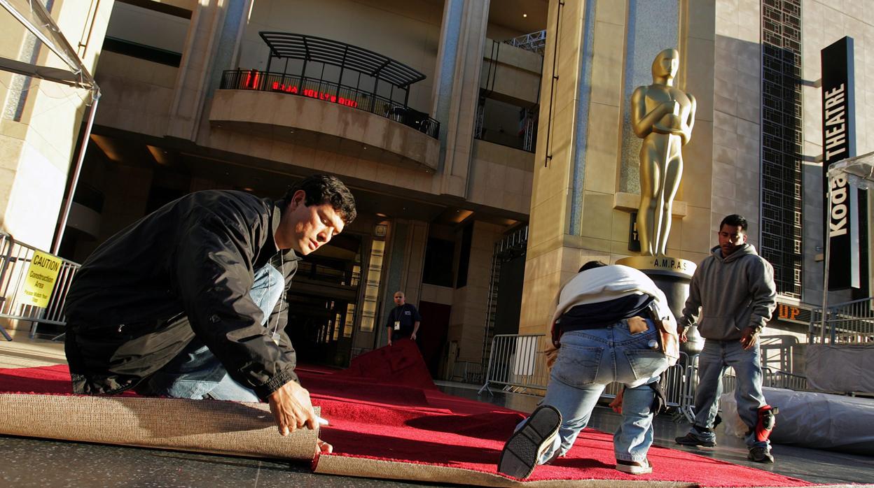 Exteriores del teatro Kodak horas antes de celebrarse la gala de los Oscars, en una imagen de archivo