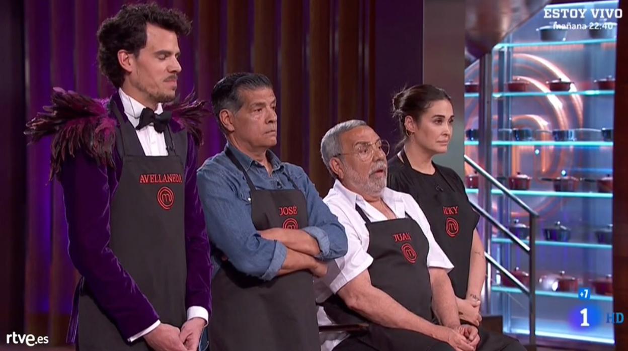 Avellaneda, José Salazar, Juan Salazar y Vicky Martín Berrocal, en «MasterChef Celebrity»