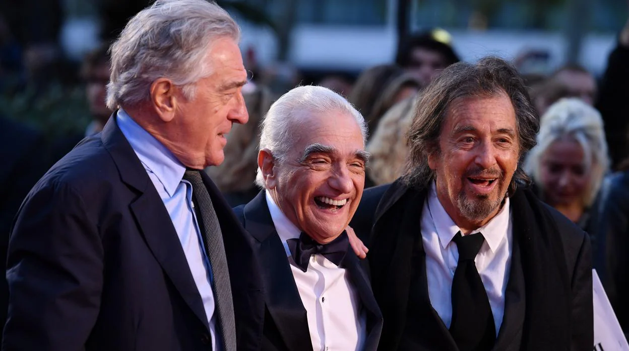 Al Pacino, Martin Scorsese y Robert De Niro, en la presentación de «El irlandés», que suma 10 nominaciones a los Oscar