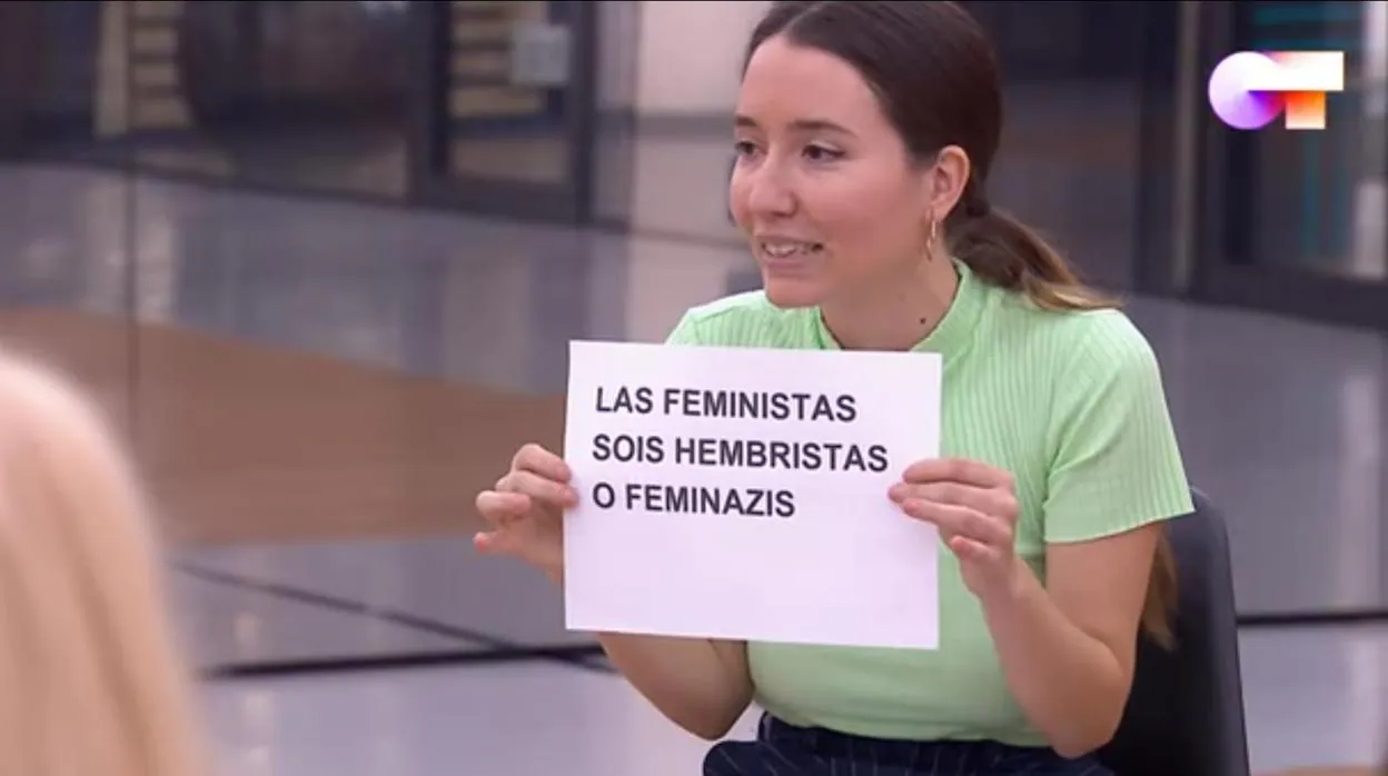 Anna Pachecho, durante su charla sobre feminismo en «Operación triunfo 2020»