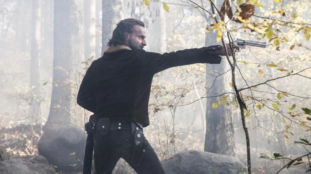 Andrew Lincoln como Rick Grimes durante la quinta temporada de «The Walking Dead»