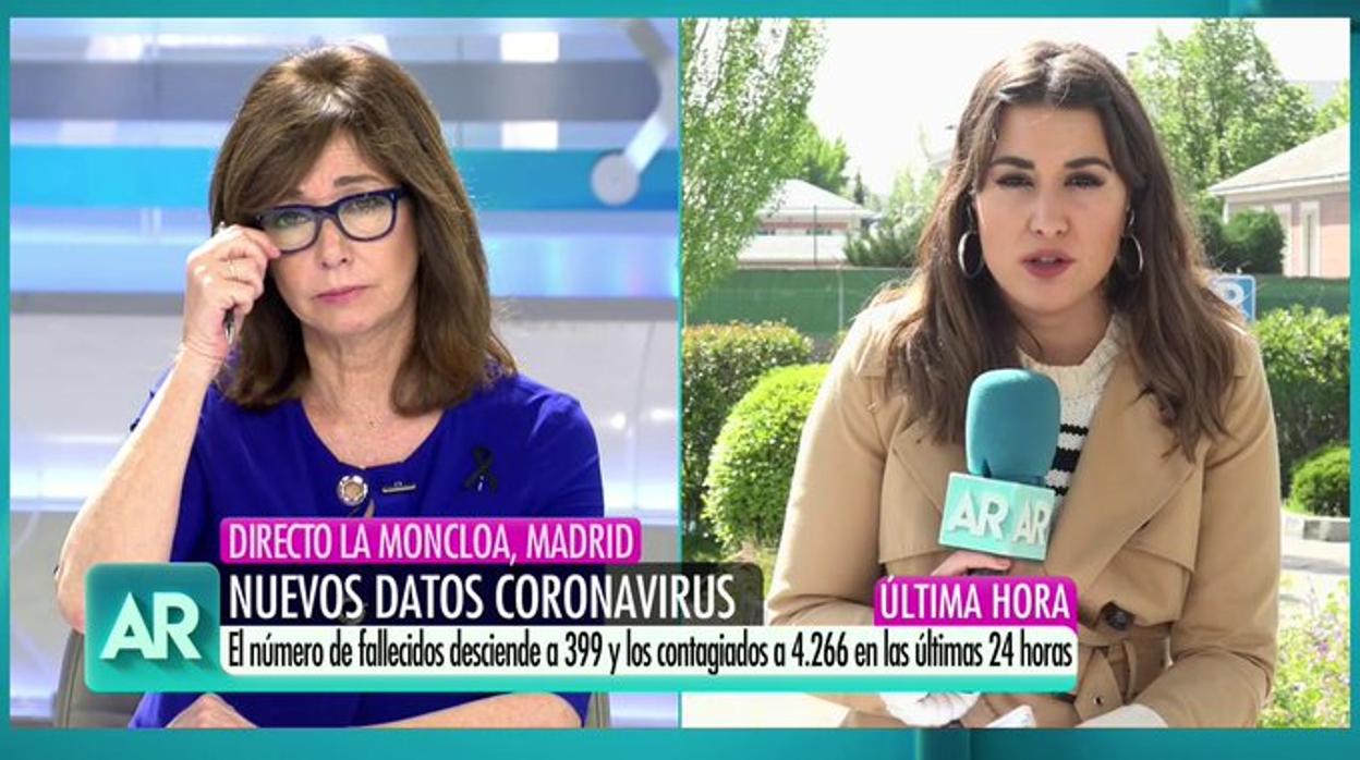 Ana Rosa Quintana, durante la emisión de su programa el pasado lunes