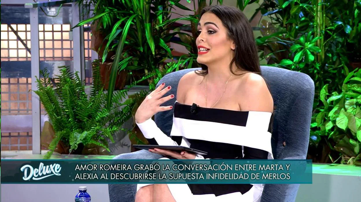 Amor Romeira acudió a «Sábado Deluxe» para destapar la conversación telefónica entre Marta López y Alexia Rivas