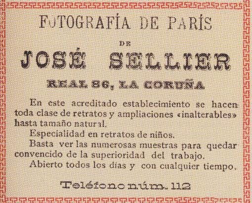 Anuncio de José Sellier publicado en una guía turística de 1890