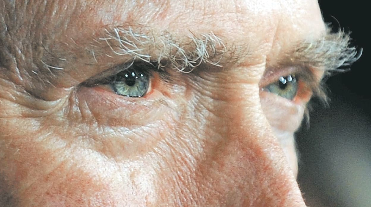 Detalle de la mirada de Clint Eastwood en una alfombra roja de