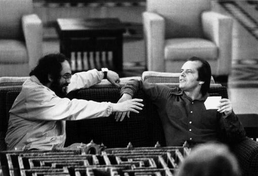 Stanley Kubrick y Jack Nicholson, durante el rodaje de «El resplandor»