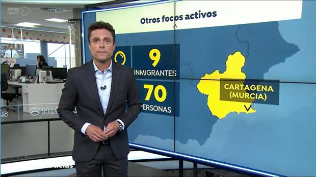 El rótulo en Antena 3 que distingue a «personas» de «inmigrantes» contagiados por coronavirus