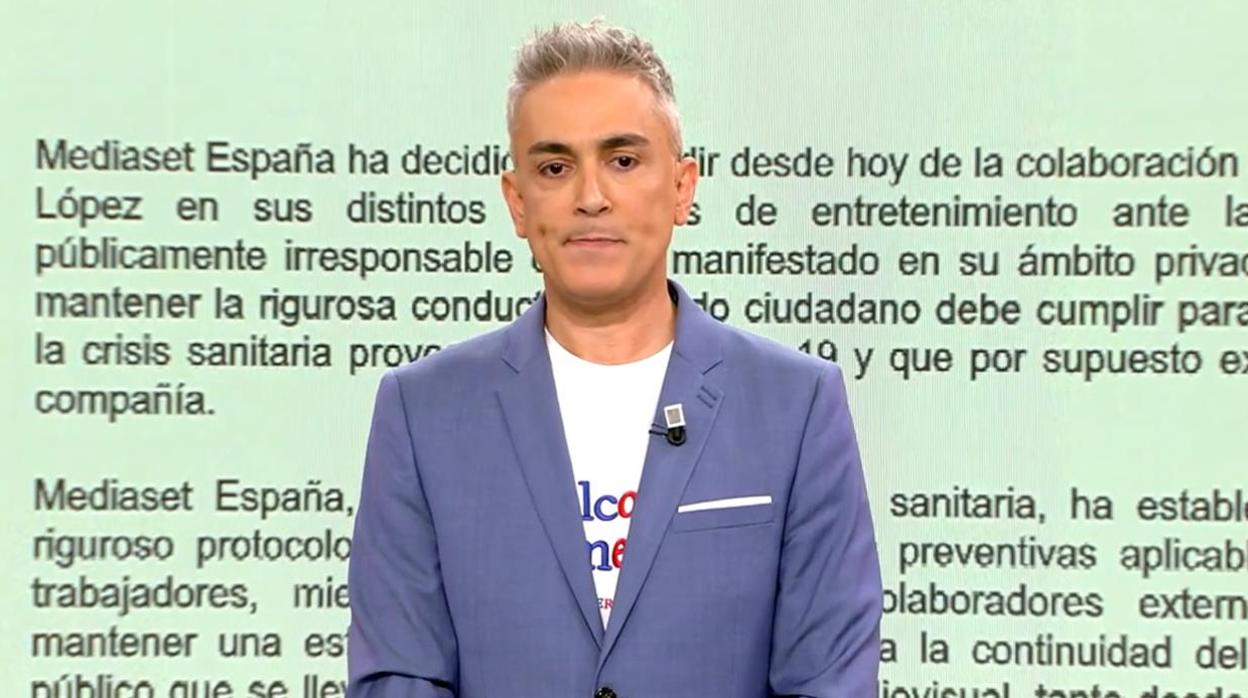 Kiko Hernández, tras leer el comunicado de su empresa en «Sálvame Tomate» sobre el futuro profesional de su amiga Marta López en la cadena
