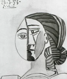 «Tête de femme» (1953), dibujo de una colección privada
