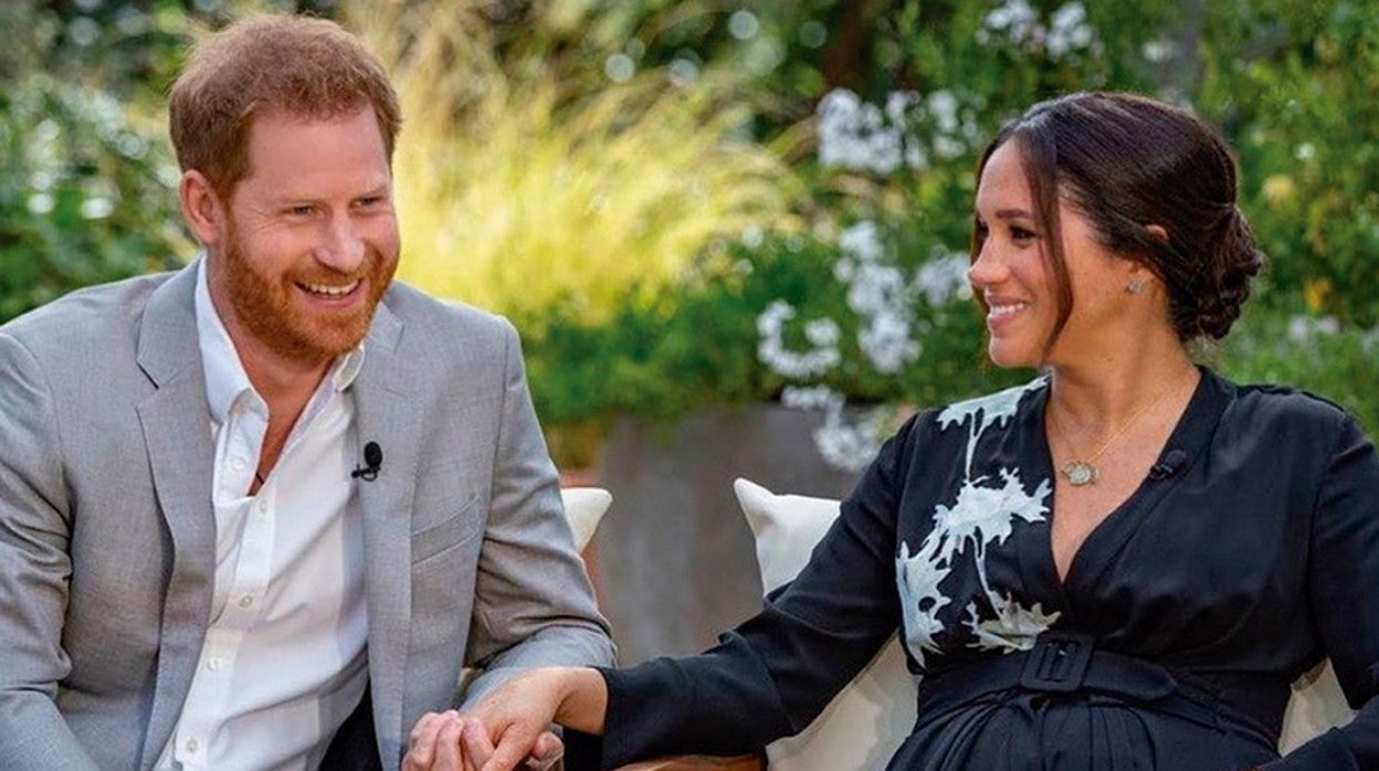 Harry y Meghan, durante su entrevista con Oprah Winfrey