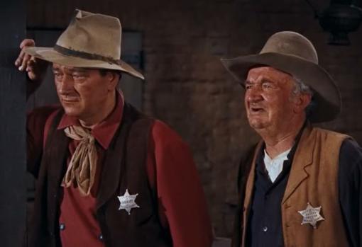 Imagen de la película 'Río Bravo' de Howard Hawks con John Wayne y Walter Brennan