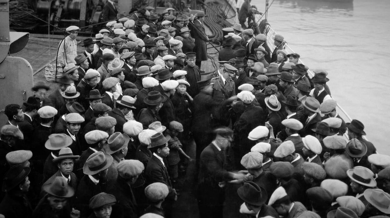 Imagen histórica de parte de los viajeros del Titanic