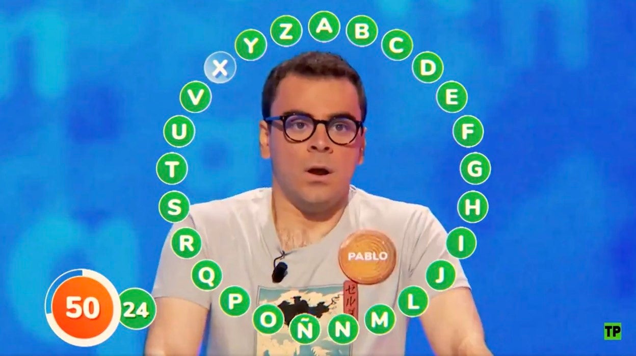 Pablo, nervioso en el avance del programa en el que solo le queda un acierto para resolver el rosco