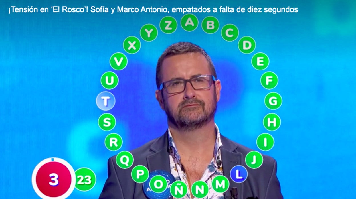 Marco Antonio, eterno rival de Sofía Álvarez en 'Pasapalabra'