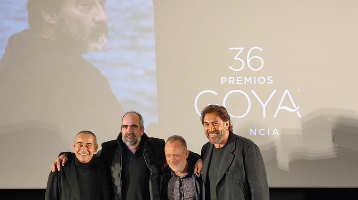 Eduard Fernández, Luis Tosar, Javier Gutiérrez y Javier Bardem visitaron la Academia