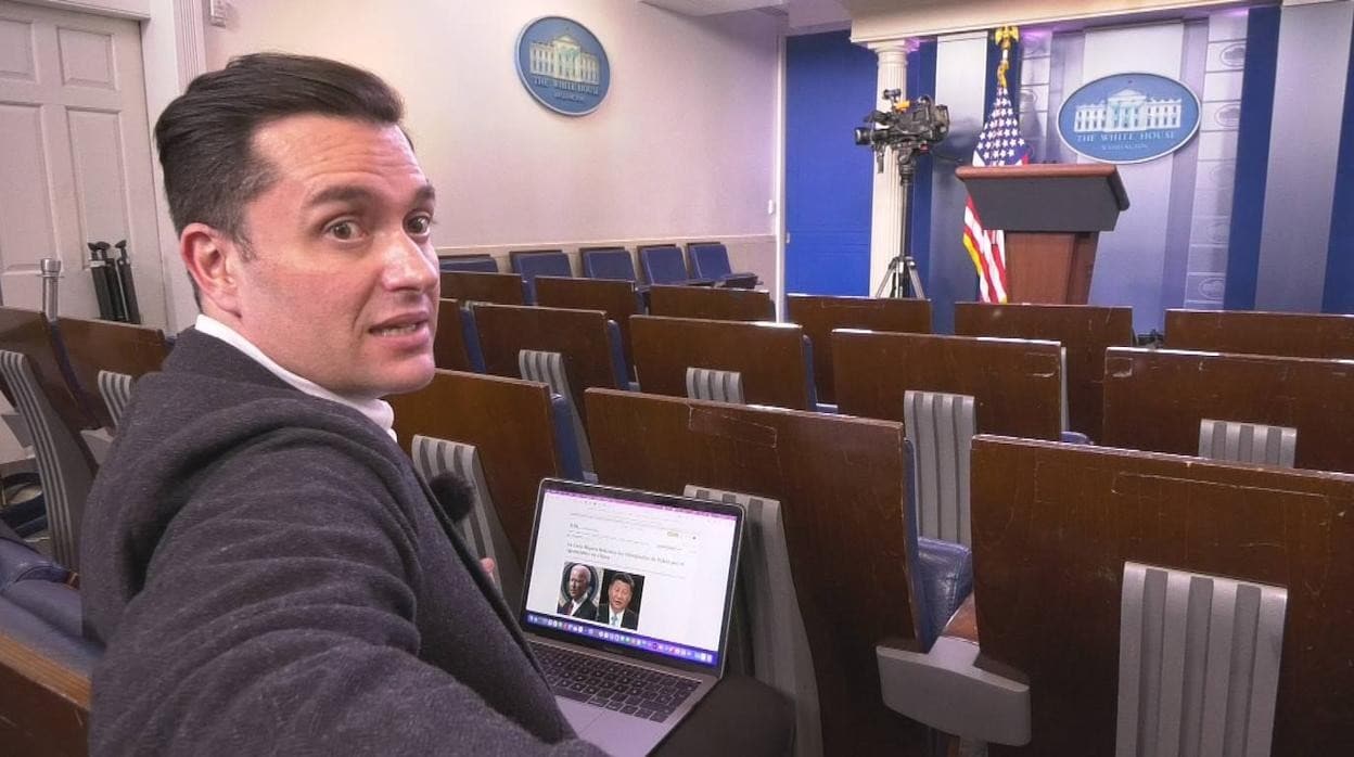 David Alandete, en la sala de prensa de la Casa Blanca