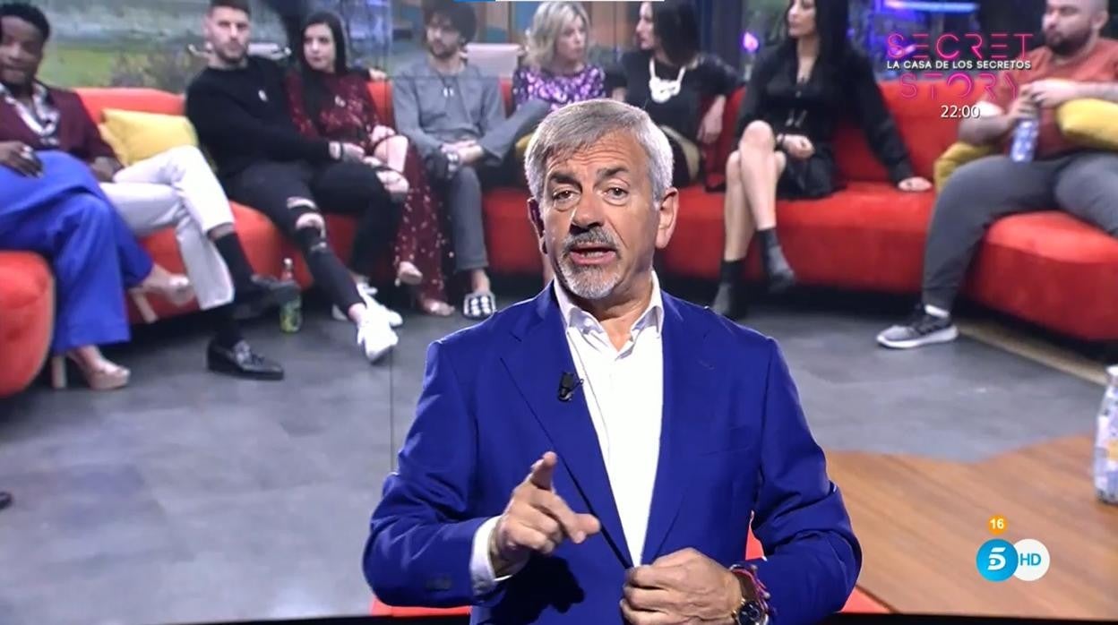 Carlos Sobera, en la tercera gala de 'Secret Story'