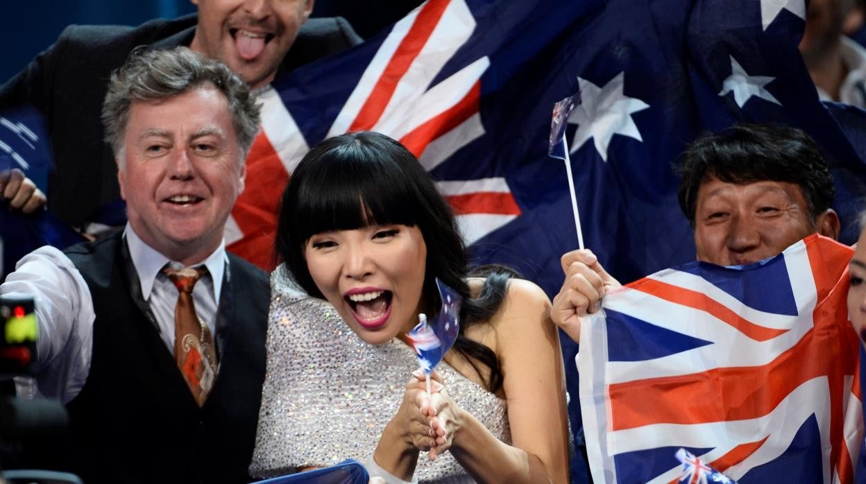 La cantante Dami Im, representante de Australia en Eurovisión 2016, durante la Green Room en Estocolmo