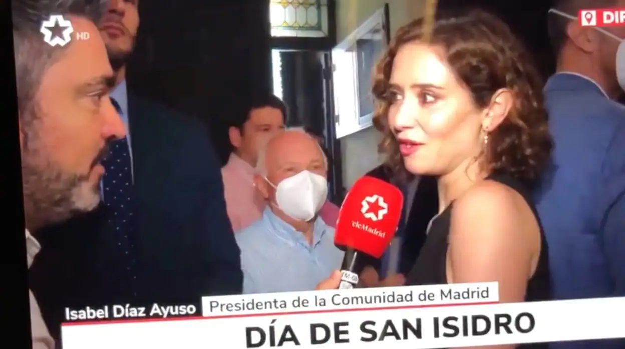 Isabel Díaz Ayuso, durante su entrevista en Telemadrid