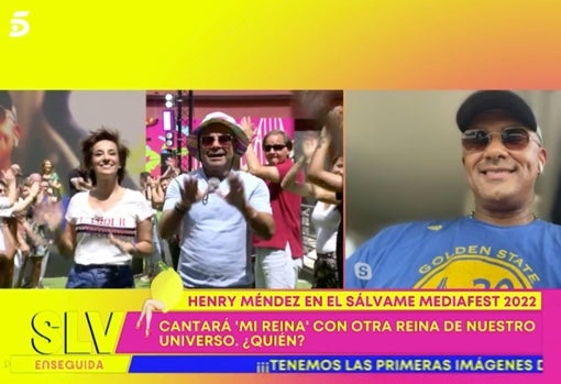 Adela González y Jorge Javier Vázquez conectan con Henry Méndez en 'Sálvame'.