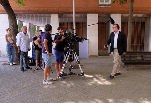 Rajoy, en el rodaje de su primera película