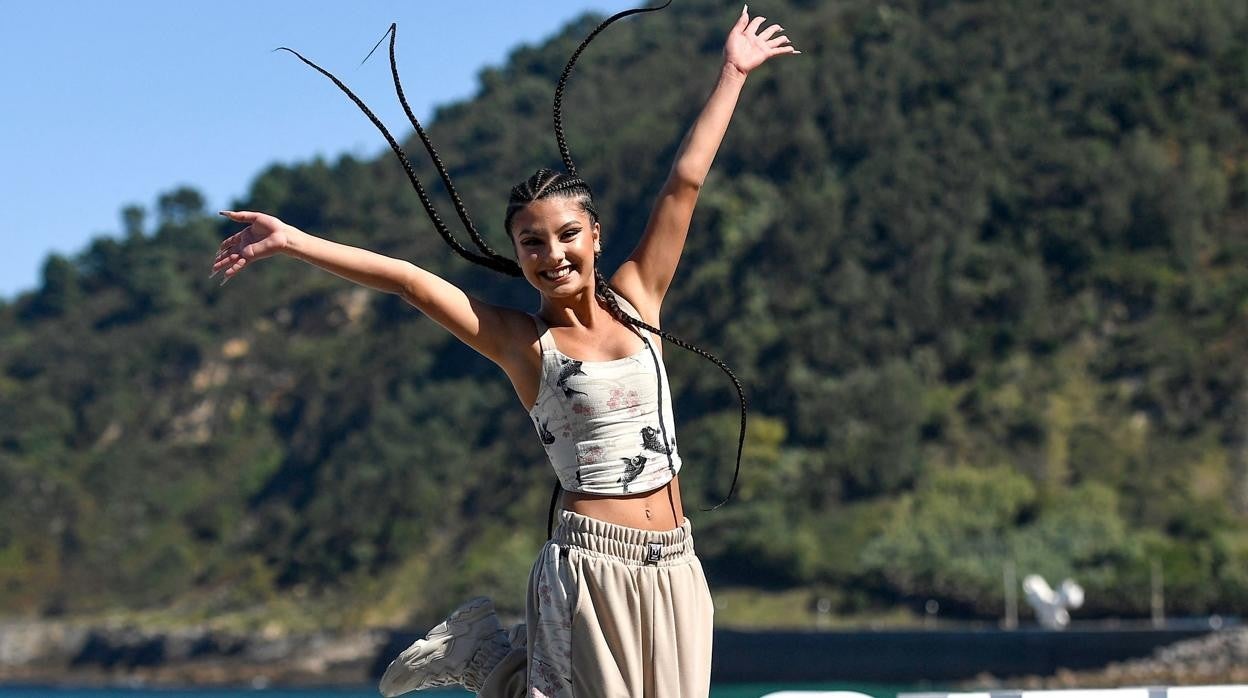 La actriz Claudia Dalmau, una de las intérpretes de 'La maternal', durante la presentación de la película en San Sebastián