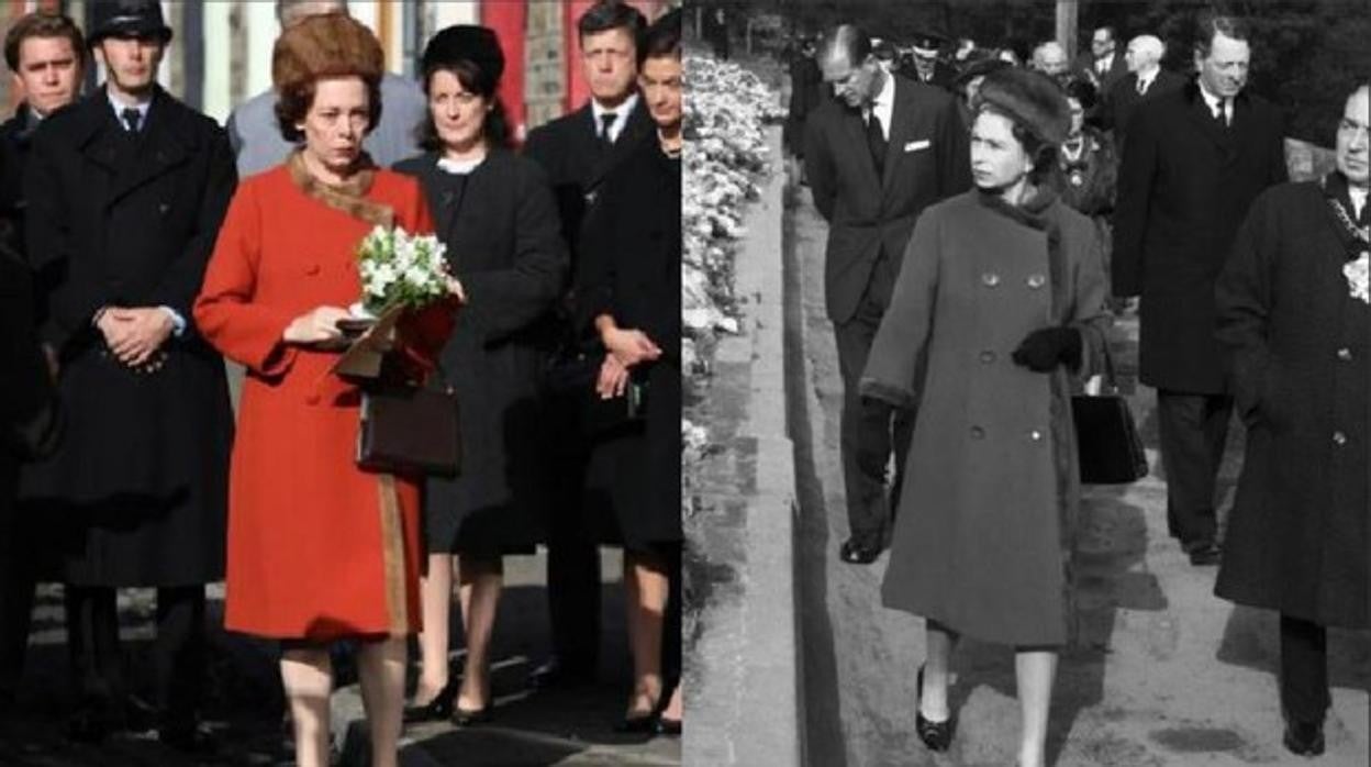 La Reina Isabel II tras la tragedia de Aberfan, en 'The Crown' y en la realidad