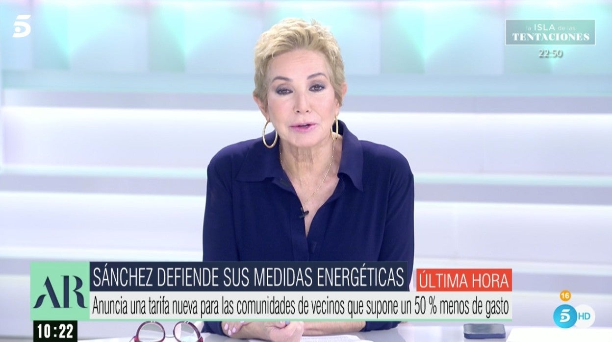 Ana Rosa Quintana, presentadora de 'El programa de Ana Rosa'.