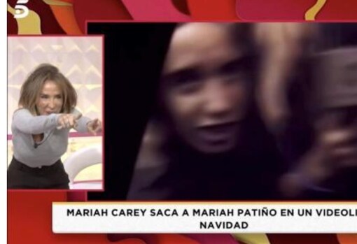 María Patiño, exultante al verse en el videoclip de Mariah Carey.
