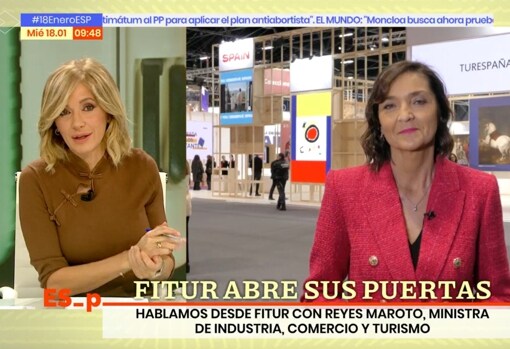 Susanna Griso, durante su entrevista a Reyes Maroto.