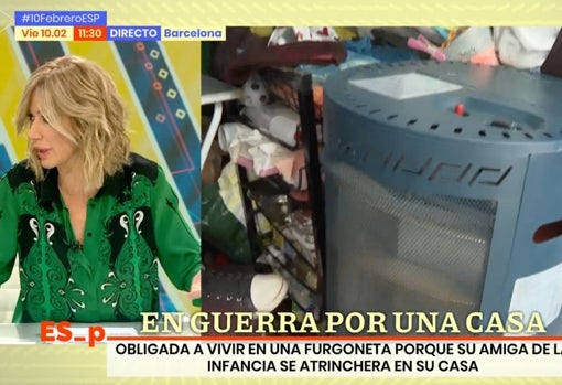 Susanna Griso y la estufa del incidente, en 'Espejo Público'.