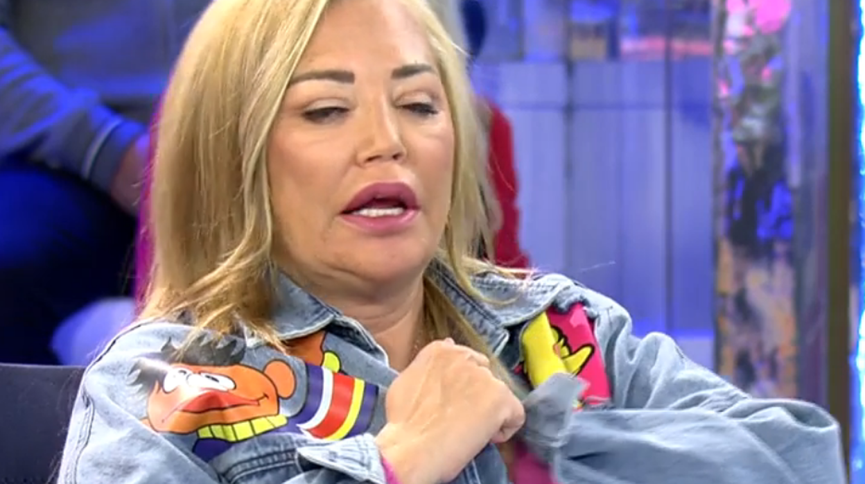 Belén Esteban, en 'Sálvame', minutos antes de abandonar el plató por motivos de salud